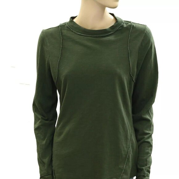 Anthropologie Pilcro Reconstructed Racer Tee Tunic Top Long Sleeve XS NEW 278300 - Picture 6 of 8